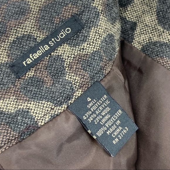 Wool Blend Leopard Pencil Skirt - Picture 8 of 11